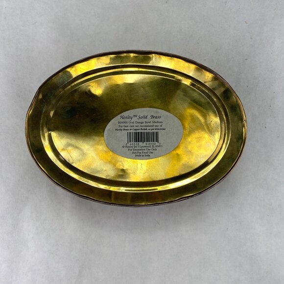 Vintage Hosley Embossed Solid Brass Handled Oval Planter - Picture 6 of 10